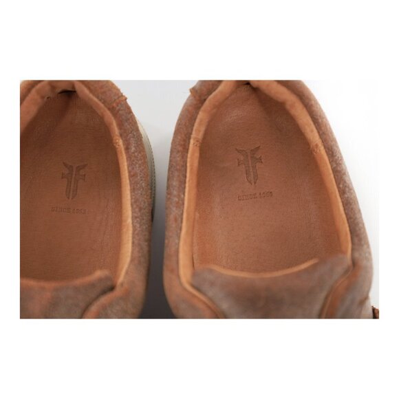 FRYE Ivy Gore Slip On Sneakers Brown Leather Chelsea Panel - Picture 5 of 10